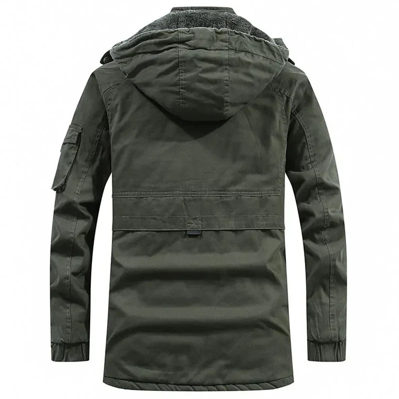 Weston hooded winter jacket, back view