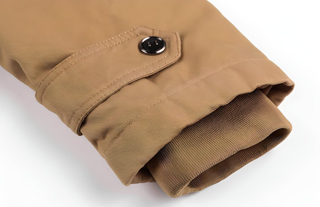 Barrett tan tactical winter jacket, back view showing hood and silhouette