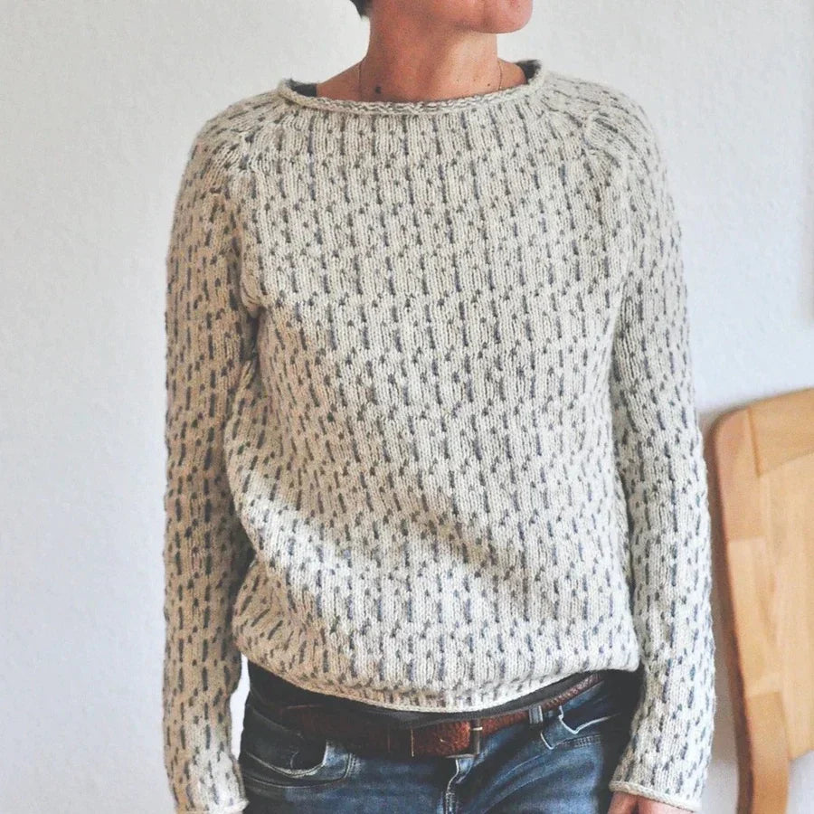 Rosamund loose fit knit sweater, full front view