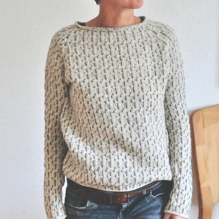 Rosamund loose fit knit sweater, full front view