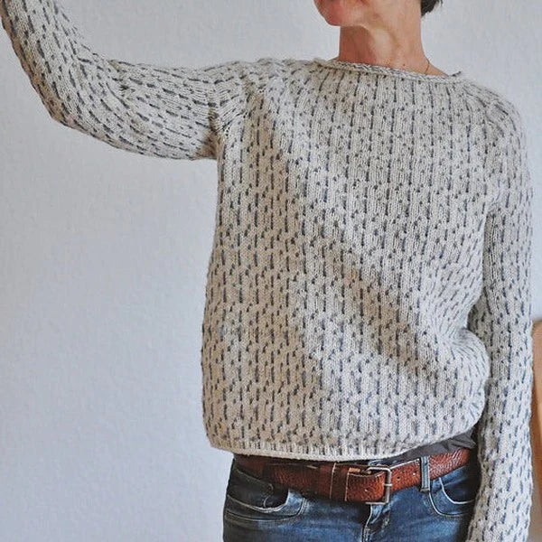 Rosamund knit sweater, side and back view