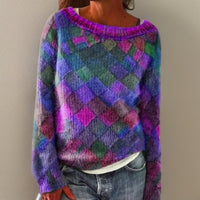 Women's Diamond Pattern Knit Sweater | Felicity