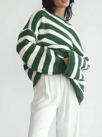 Women's Oversized Striped Chunky Knit Sweater | Thalia